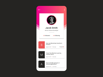 User Profile app design branding dailyui figma gradient interface minimal prototype ui uidesign user profile ux uxdesign