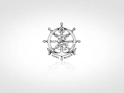 Grim Seas logo abchor artwork brand branding design illustration logo logo design long beach ocean sea vector wheel