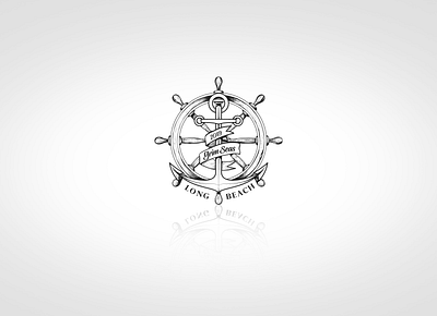 Grim Seas logo abchor artwork brand branding design illustration logo logo design long beach ocean sea vector wheel