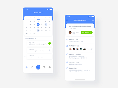 Meeting calendar app app illustration calendar app calendar ui design icon illustration meeting app mobile mobile design ui ux web website 设计