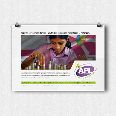 APL Global School ads design web banner