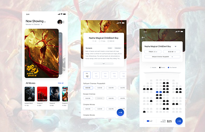 Cinema ticket design ui