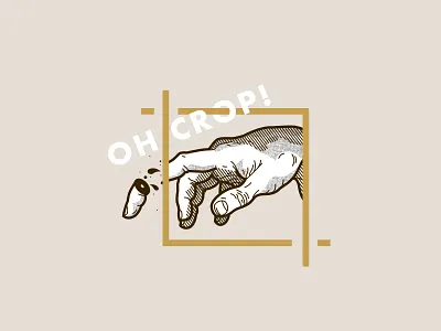 Oh Crop clean design flat halftone icon illustration line logo modren simple