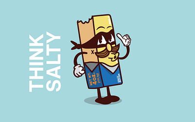 THINK SALTY bold butter illustration salty vector