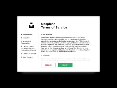 #089 Terms of Service art challenge dailyui dailyuichallenge design inspiration photo redesign sketch terms of service ui uidesign unsplash uxdesign vector