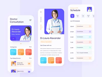 Doctor Consultation App app clean consultation design disease doctor doctor app ios ios design minimalist design schedule specialist typography ui ux