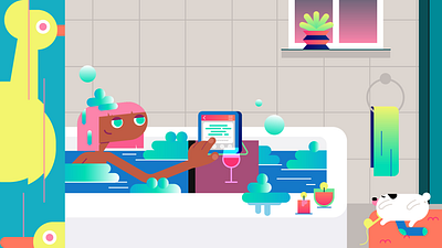 StudySmarter — Animated Video Explainer animated video art bathroom character design design diner education exams explainer flat friends illustration minimal motion design student study syleframes test university vector