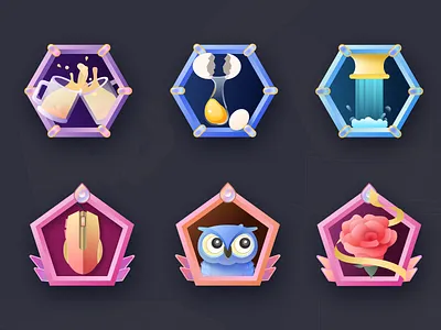 「Yi Zhi」Medal System colour icon illustration medals