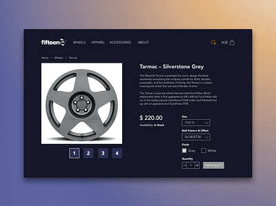 Daily UI 012 Ecommerce Item Page v2 clean daily ui daily ui 012 design feedbackplease fifteen52 item page ui ui ux design wheels