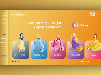 Disney Princesses design minimalism typography ui ui design uidesign ux ux design web