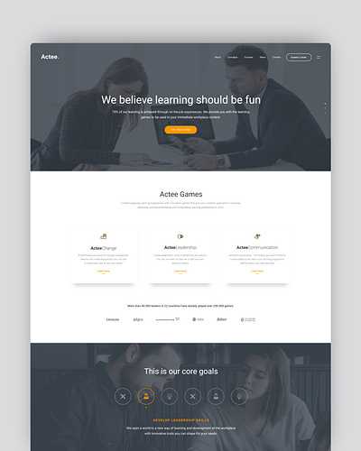 Actee - Homepage actee app appdesign brand design branding clean clean ui creative development light minimal ux visualidentity web webdesign website