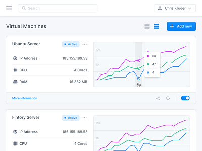 Dashboard - Server Management Platform app button collapsed credit card dashboard finance graph grid hosting input list payment search server ui user interface ux