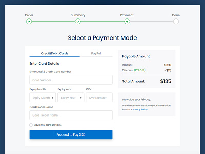 Select a Payment Mode clean credit card design landing page layout page pay payment paypal recharge responsive template ui ux website