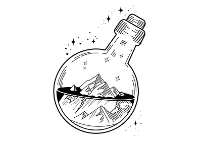 Bottle in the world design illustration