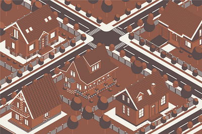 Isometric Combo Vintage Houses Map design flat graphic graphic design illustration isometric isometric design ui vector