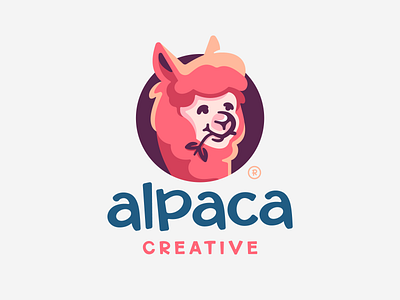 Alpaca alpaca animal branding character cute design flat fluffy head illustration logo logotype mark mascot