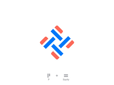 P equals Equity brand branding equality equals equity icon letter logo mark p