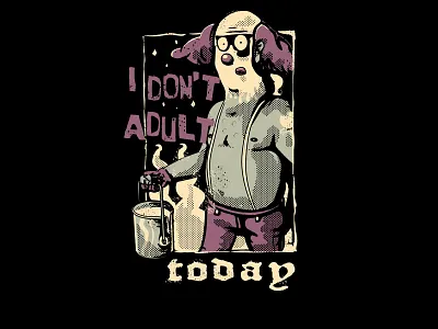 I don't adult today clown drawing funny grunge hipster humour illustration man modern retro tshirt design