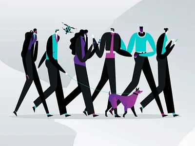 Crowd crowd dog drone man people tech woman