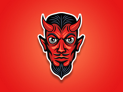 Devil Head art biker cartoon character demon demonic design devil drawing face head hell horned illustration illustrator lucifer mascot satan sticker vector