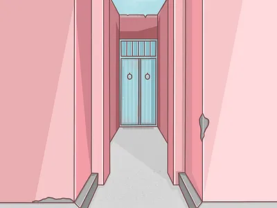 In an Alley architecture art illustration pastel procreate