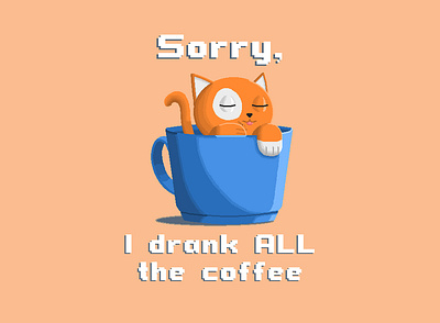 Plains & Pixels - I Drank All The Coffee design illustration illustrator pixel pixel art pixelart