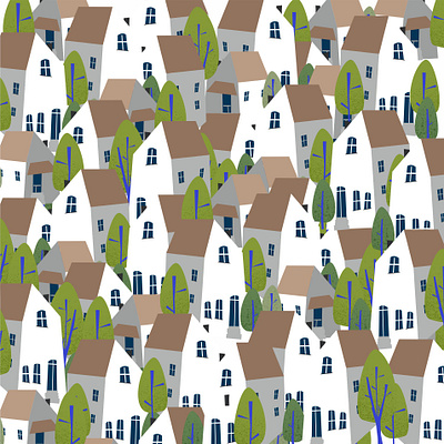 Village Pattern Design 2 design graphic design illustration illustration design pattern design vector