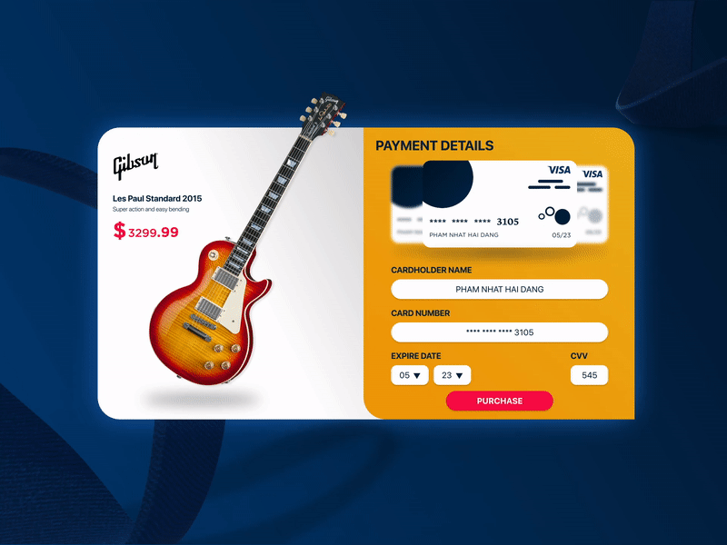 Daily UI Challenge #002 checkout dailyui guitar payment ui ux