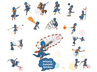 Nihang Punjabi Man Sticker cartoon chat cute design dribbble emoji emojiexperts expressions set stickers