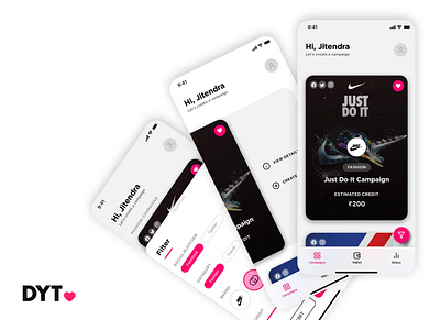 DoYourThng - Social Influencer app Design app concept app dashboard app design branding illustration ios app design logo material design ui ux