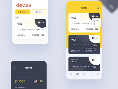 Fintech App app card finance fintech mobile ui virtual
