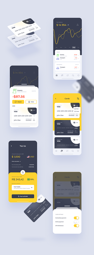 Fintech App app card finance fintech mobile ui virtual