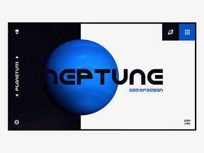 The Blue Planet alien black blue cta button desktop negativespace neptune planet space universe webdesign website concept website design