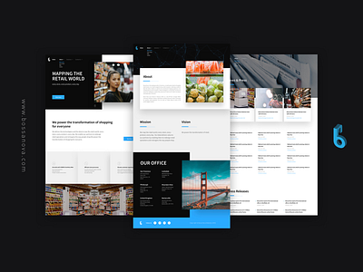 Bossa Nova Redesign blue branding break grid card design development ui website