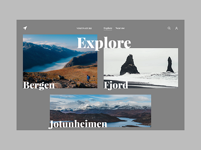 Visit Nature explore grid minimal minimalistic nature photography typography ui ux web web app