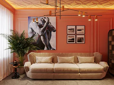 Fragment of the living room render in a three-room apartment 3d 3ds max 3dsmax cgi corona render corona renderer design interior interior design interiors