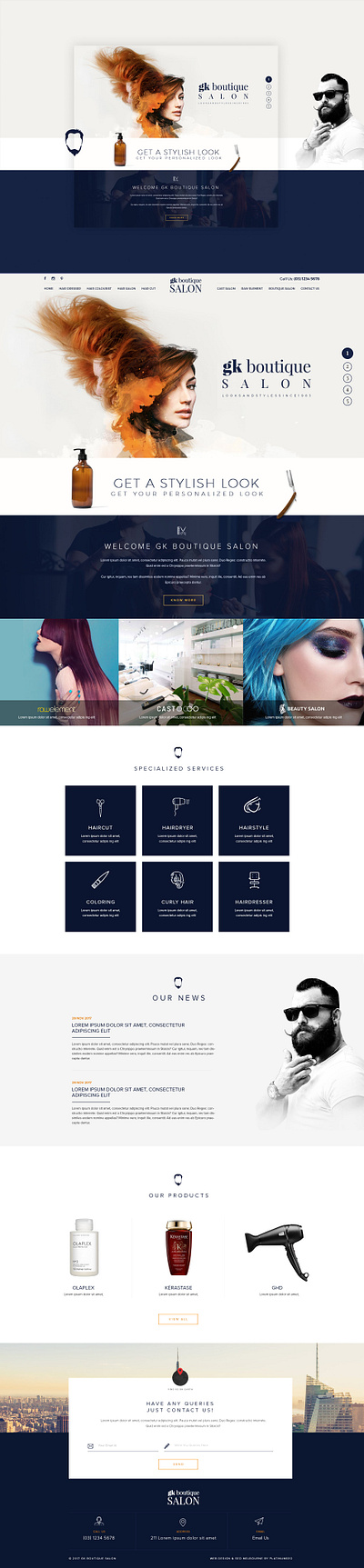 GK Boutique Salon - Web Presentation branding design graphic design identity illustration illustrator type typography web