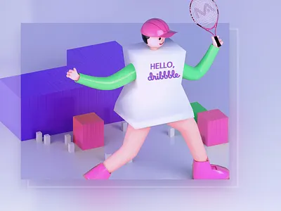 Hello Dribbble ! illustration
