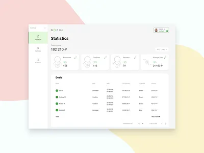 Stats screen figma p2p ui ux web