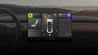 Tesla Model 3 Infotainment Screen Redesign car design graphic illustration infotainment minimalist prototype tesla ui ux