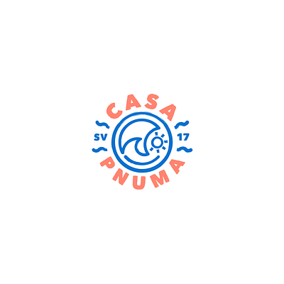 Casa Pnuma beach hostel beach house beach restaurant brand design branding design icon illustration isotype logo logotype surf life vector