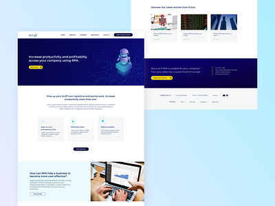 New client website 🤖 automate automation blue clean colors design landing landing page design landingpage robot website