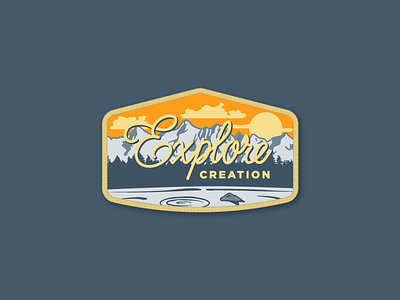 Explore lettering moutains outdoor patch