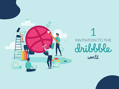 Dribbble Invitation creative process giveaway illustration invitation invite