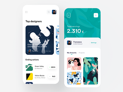 Art Selling App app dashboard design flat illustration material minimal seller ui ux