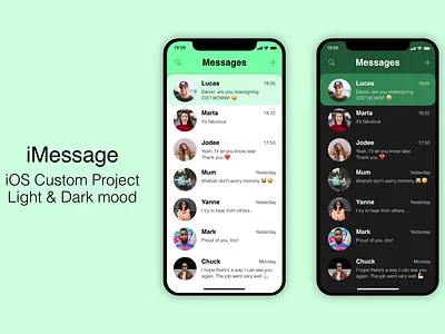 iOS iMessage chat mockup adobexd chat app design ios message mobile mockup mockup design redesign ui ux