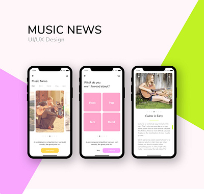 Music News App adobe xd app design music music app music news musician news sketch sketch template ui ux xd