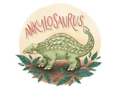 A is for Ankylosaurus alphabet ankylosaurus dinosaur dinosaur alphabet doodle drawing hand drawn illustration illustrator sketchbook