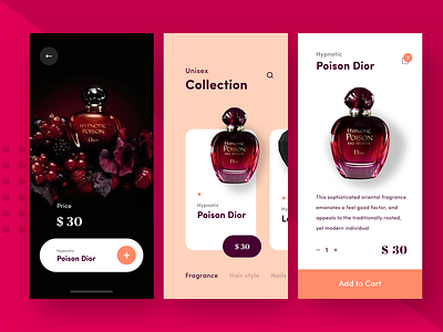 Fragrance app expo app banner design dribbble e commenrce fragrance freebie fresh illustration ios iphone mobile nice100 perfume perfume bottle sudhan typography uigate unisex vector