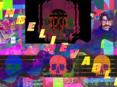 Corner The Field cigarette death design exploration glitch illustration portrait skull
